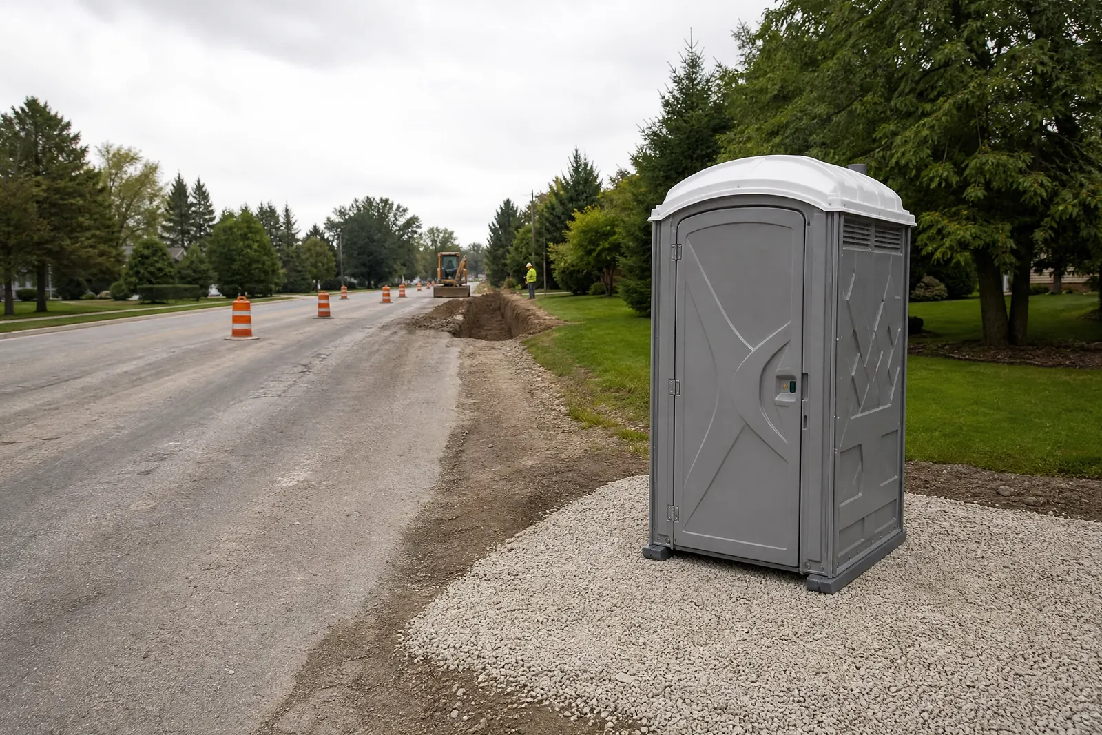 Construction Site Portable Toilets portable sanitation setup
